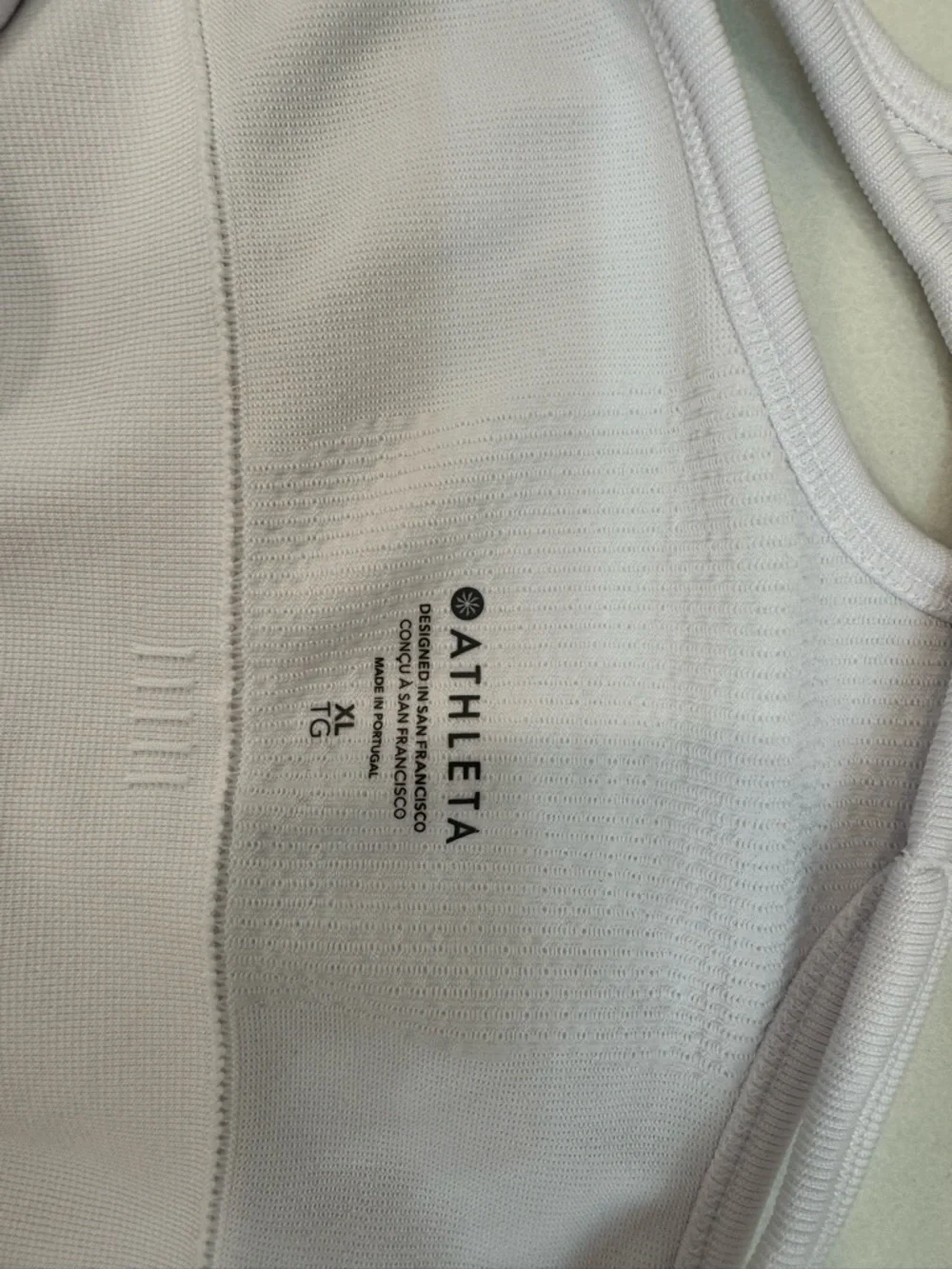 Athleta White Ribbed Racerback Tank - Picture 2 of 4